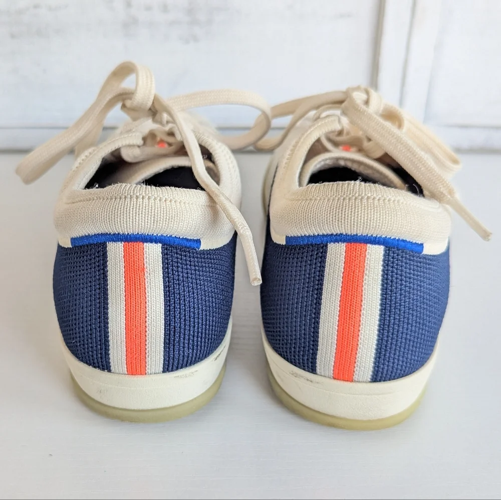 Rothy's Blue and Cream Sneakers Casual Low-Top Design - Picture 5 of 9